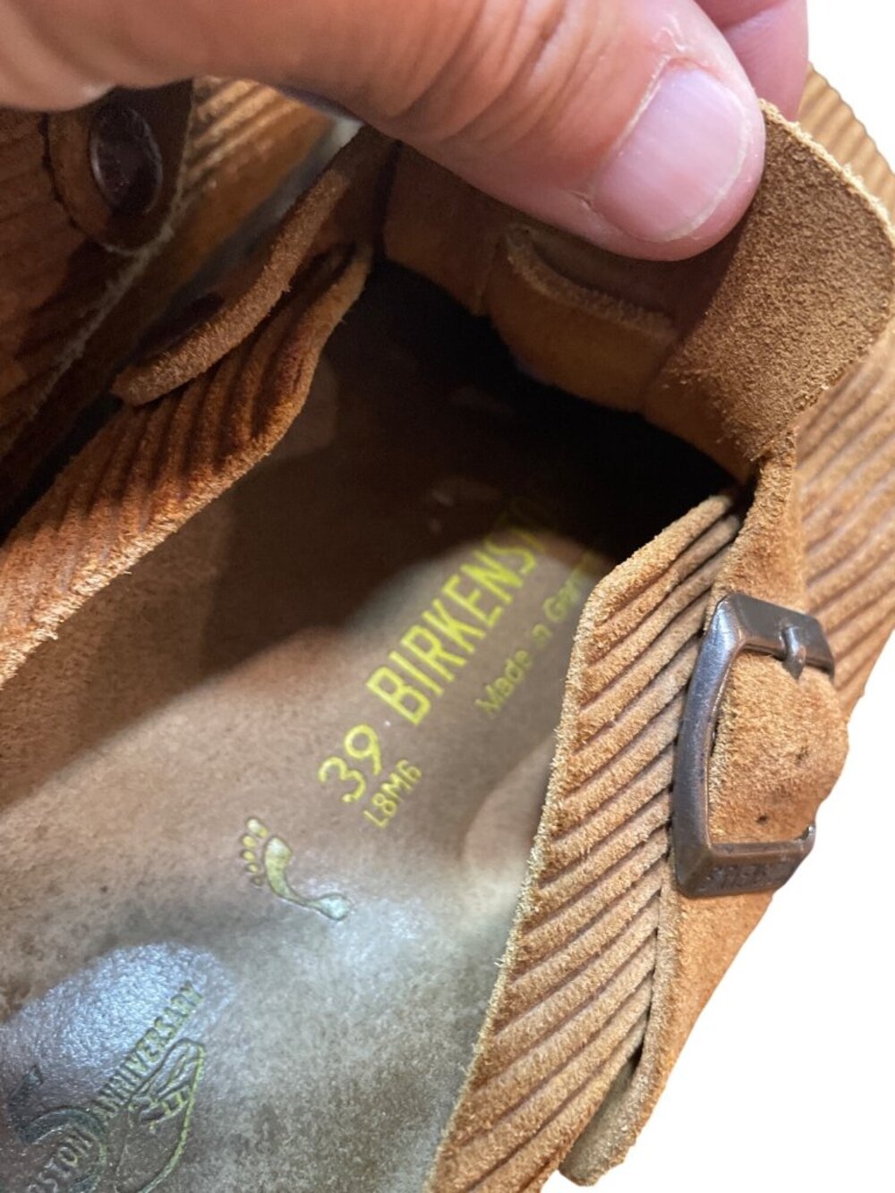 Birkenstock Boston brown suede cordoroy clogs sandals sz 38/8.5 US SKU 10-392 - Picture 6 of 14